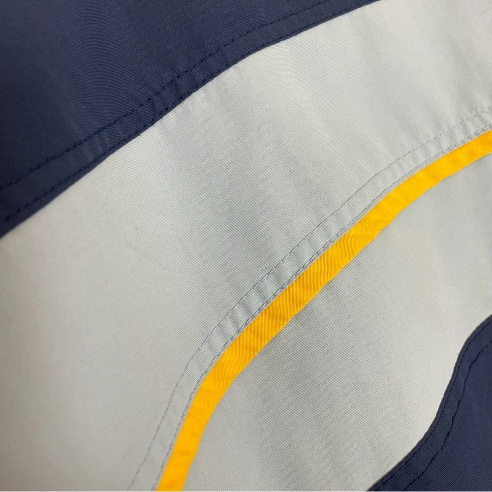 Vintage Wave Rave Jacket Men Snowboarding Blue Nylon 90s Zipper Yellow Coat‎